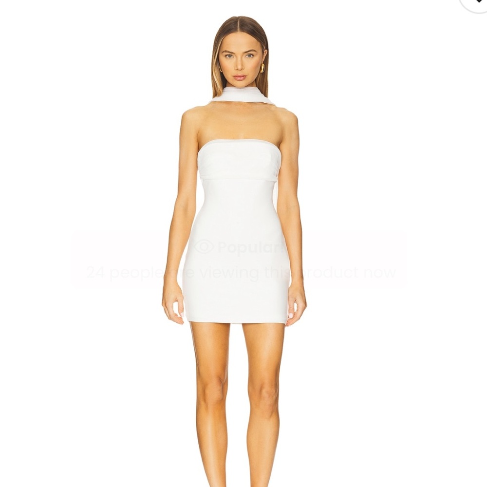 Superdown white Mini dress with scarf. Felina mini dress - revolve NWT